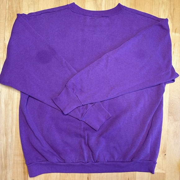 Vintage 90s Graphic New York City Pop Art Sweatshirt Crewneck Purple 80s - Picture 7 of 7